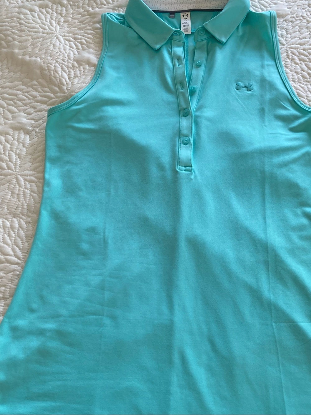 Under Armour Sleeveless  golf Polo in Aqua/Turquoise
